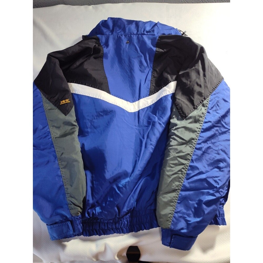 Gore Tex Ski Pro Ossi Coat Mens Medium Blue White Black Shell Full Zip  779 - Picture 6 of 12